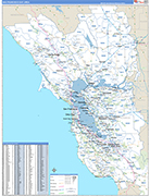 Bay Area  Wall Map Basic Style